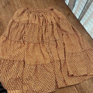 Burnt Orange Floral Skirt